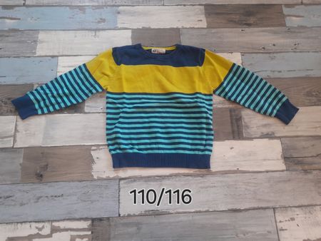 110 116 fröhlicher Pullover geringelt 100% Baumwolle cotton