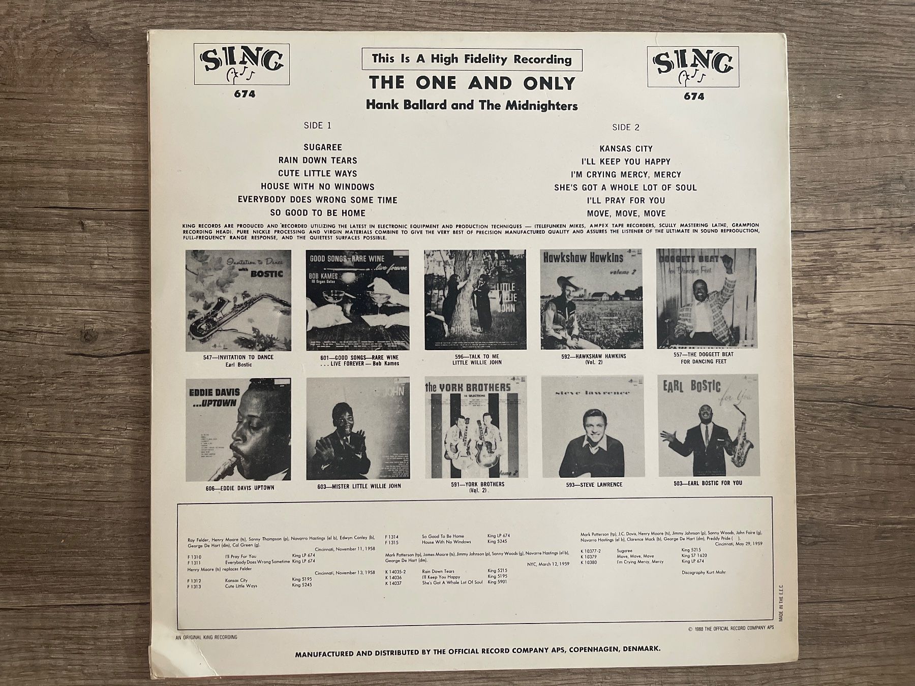 Vinyles: S1388/Hank Ballard/ The One and Only – D'occasion à Frutigen par Philippe_jsp 1
