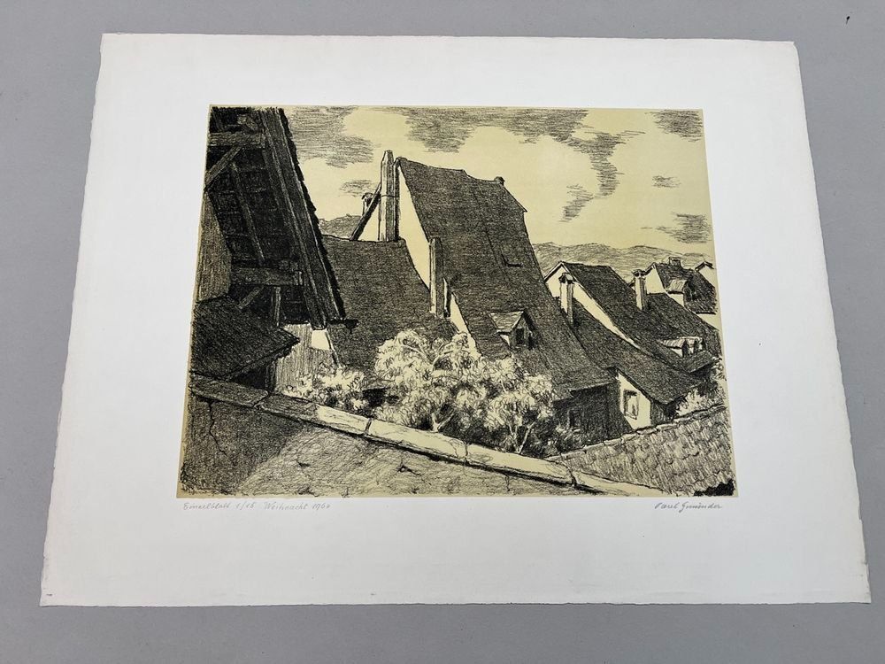 Grafiken & Lithographien: PAUL GMÜNDER LITHGRAPHIE SIGNIERT NUMMERIERT – Gebraucht aus Gersau von grafik-kunst