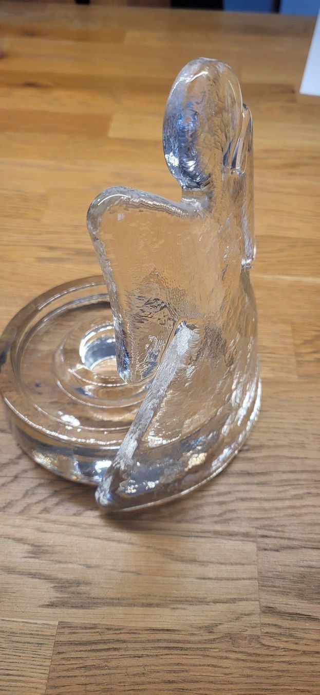 Glasi Hergiswil Figuren: Glasengel mit Kerzenhalter Glasi Hergiswil – Gebraucht aus Volketswil von Kandelaber 2