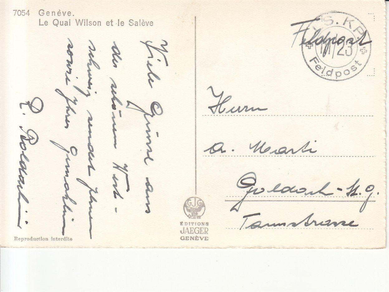Cartoline postali: Genève ca. 1950 – Usato da Bürglen TG venduto da StampGraf 1