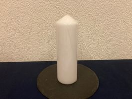 Kerze ca. 24 x 8 cm, ca. 900g, weiss glanz