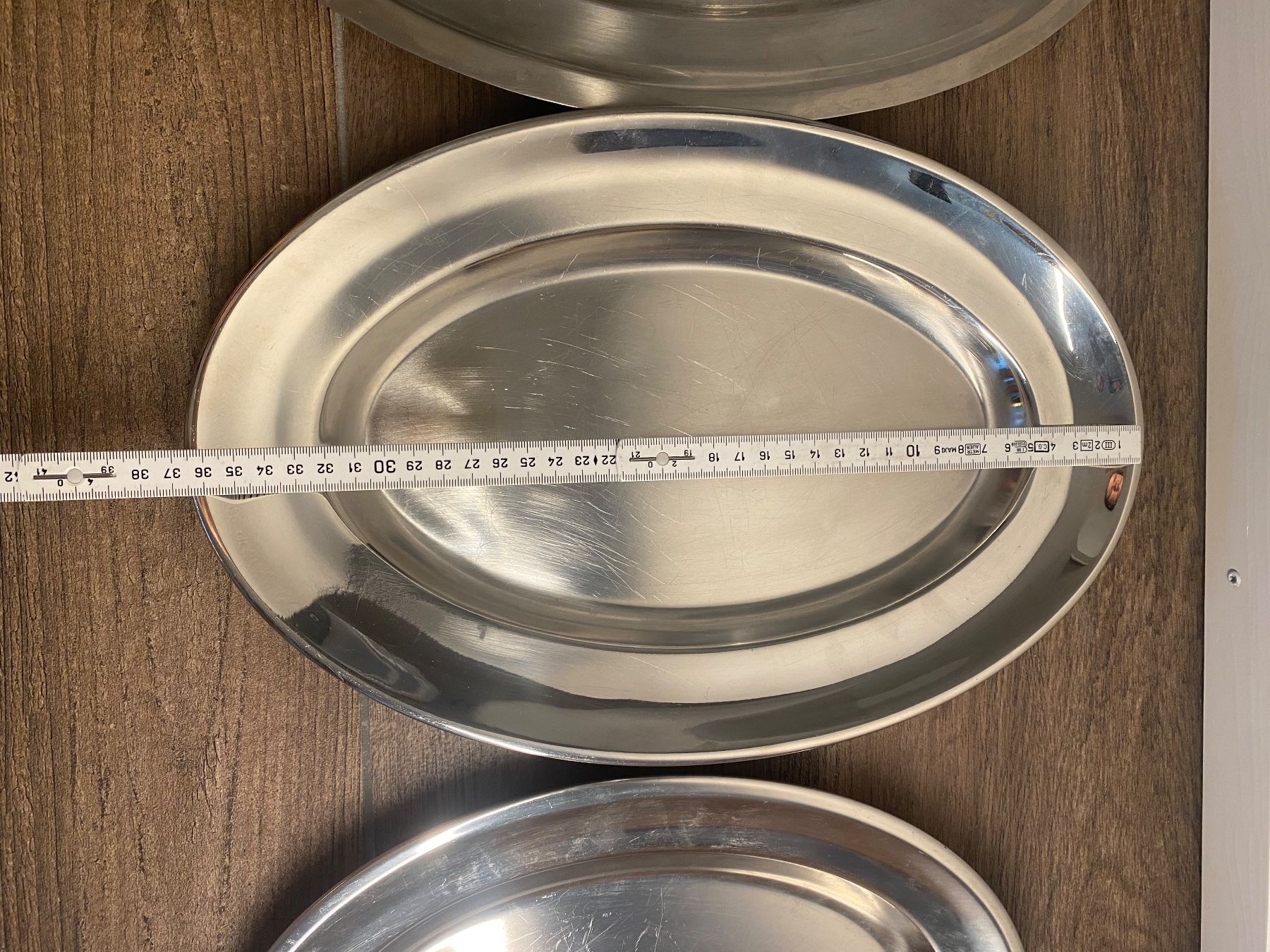 Servierplatten: 3x Servierplatte aus Chromstahl / Inox – Gebraucht aus Pratteln von a23_j2gs 3