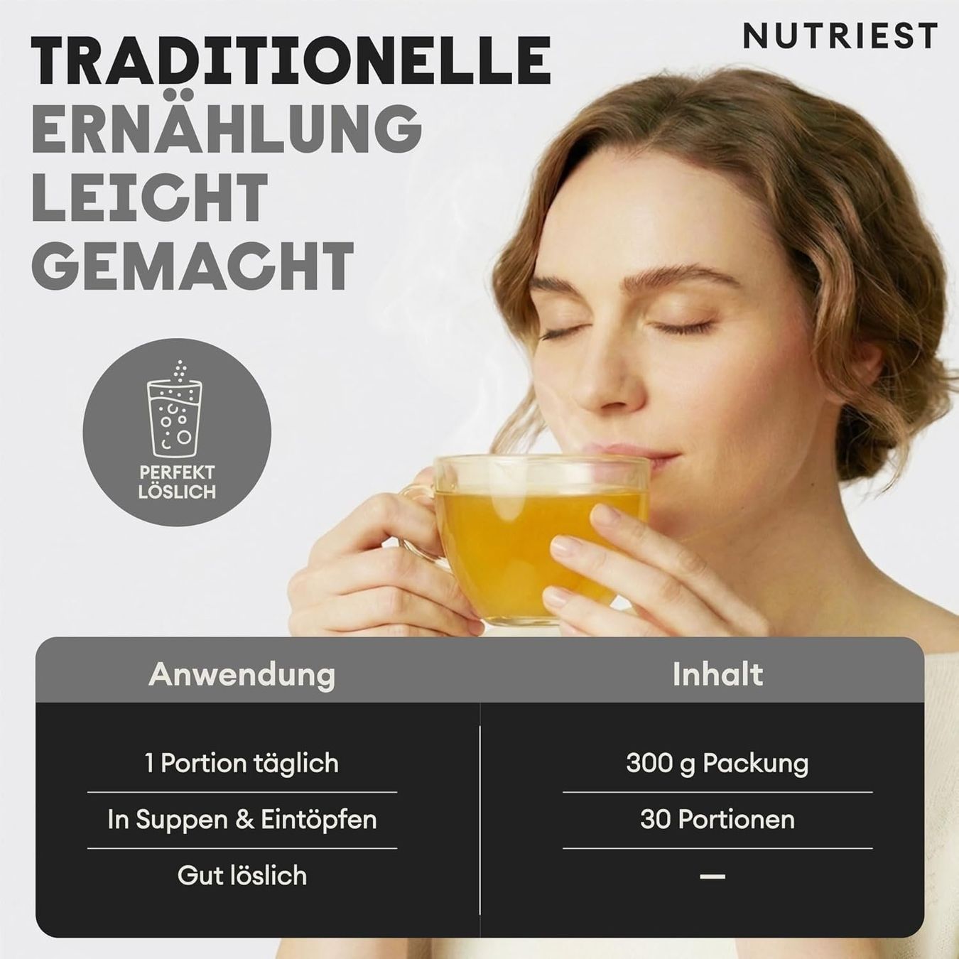 Cibi & Specialità: Nutriest Bio Knochenbrühe Pulver Weiderind 250g – Nuovo e nell'imballaggio originale da Suhr venduto da SchnapperCH 5