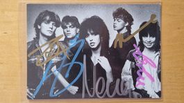 Nena und Band, Original Autogramme auf Karte in Farbe