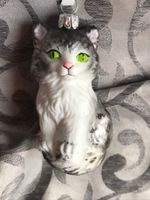 Katze weiss-grau Christbaumschmuck