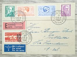 TR107 Enveloppe + Timbre Suisse 1937