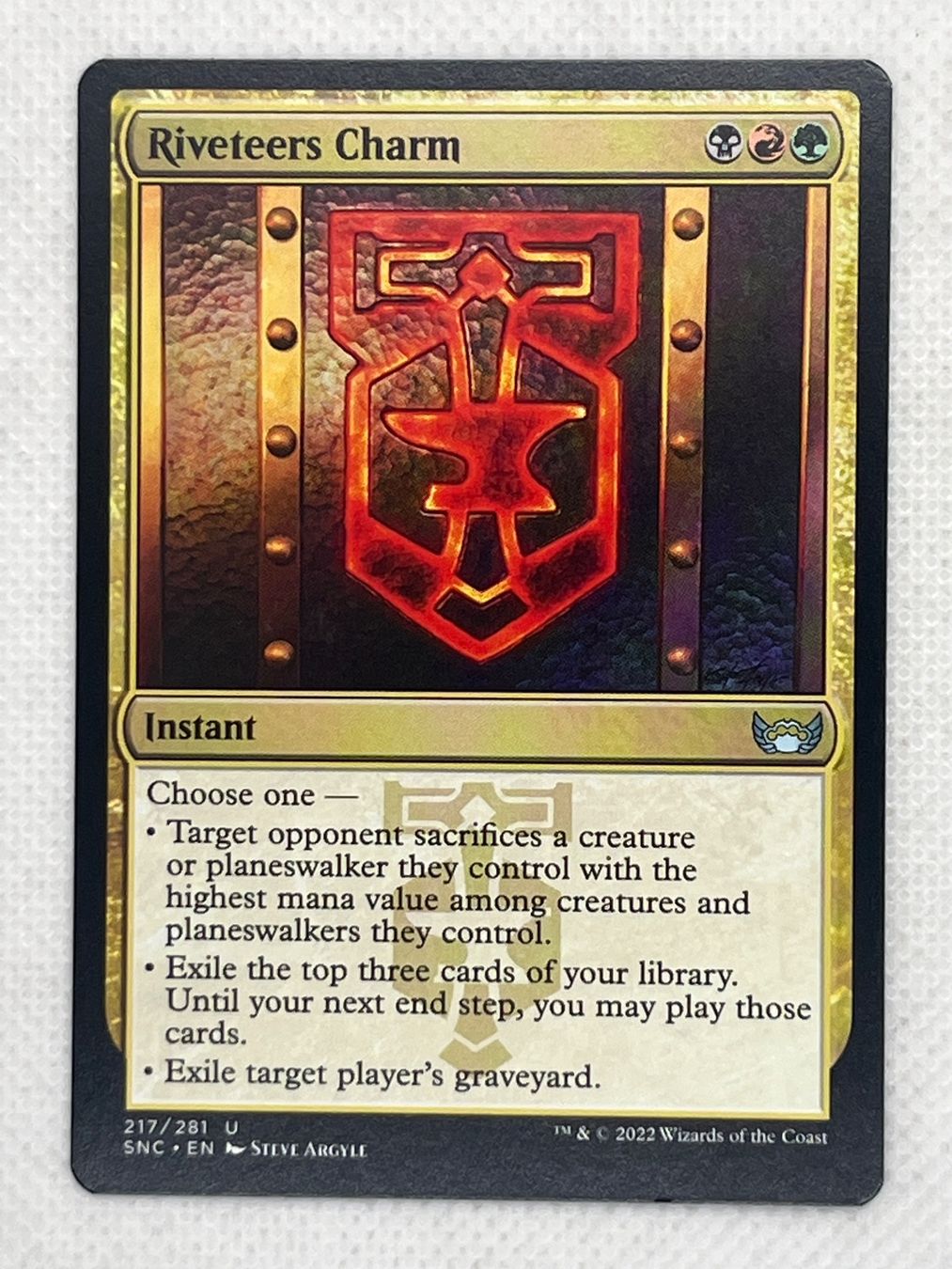 Magic The Gathering Sammelbilder & Trading cards: MTG Riveteers Charm SNC 217 Englisch Uncommon – Gebraucht aus Hinterkappelen von Kim1992