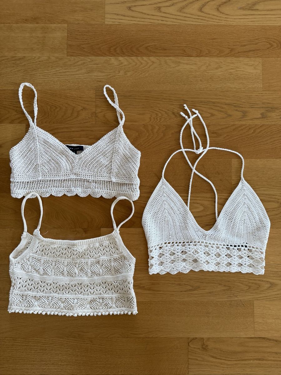 Top: Beige Crochet Crop Top Bundle - Perfect for Summer! – Usato da Zürich venduto da jk_zh