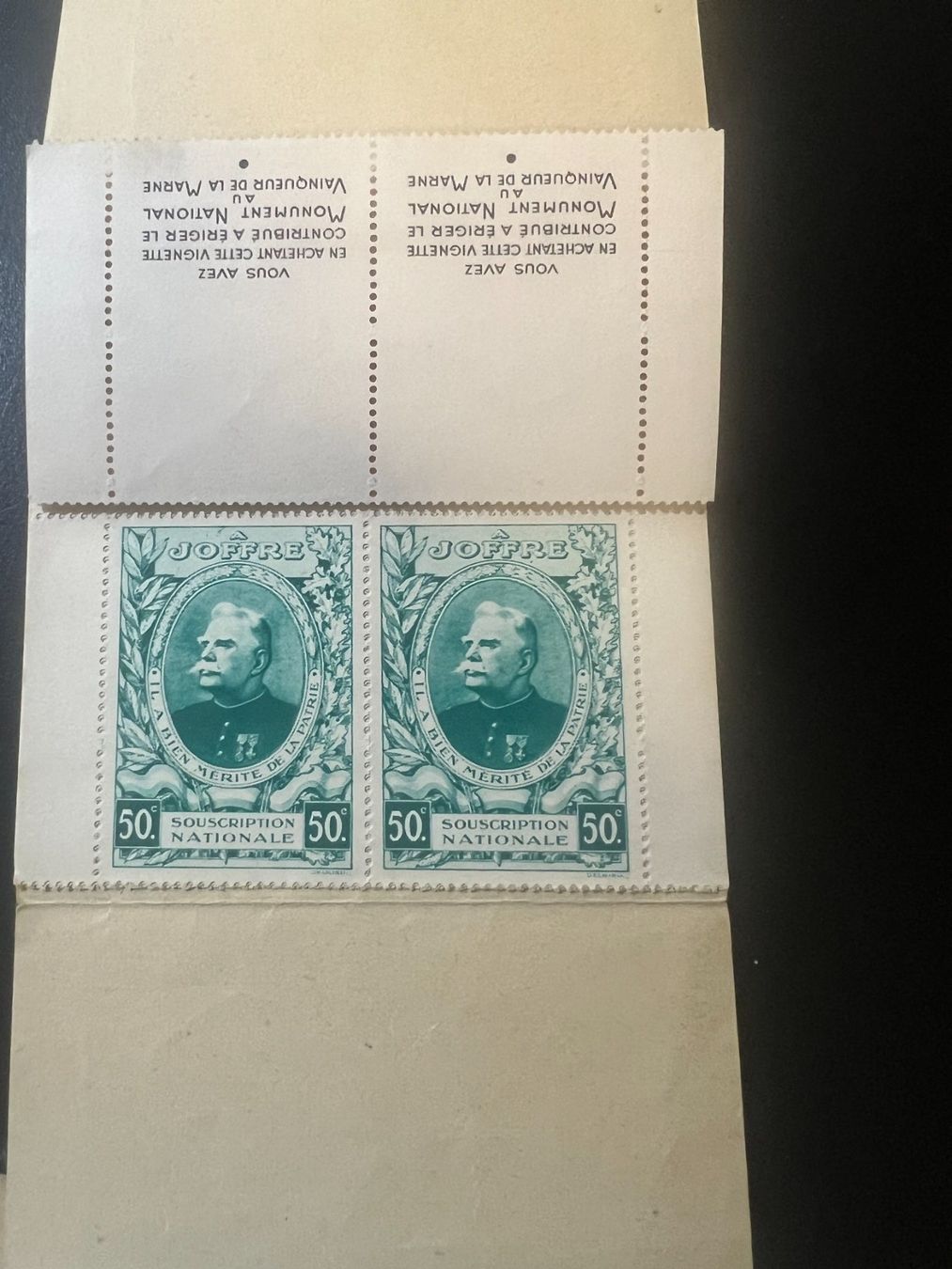 Alle Briefmarken: () carnet de 10 vignettes Monument Joffre 1929** – Gebraucht aus Lausanne von ffhoud 2