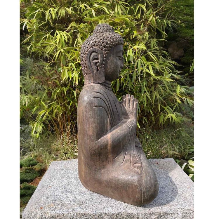 Buddha Garten Statue Naturstein Namaskar Mudra Skulptur 61cm Kaufen
