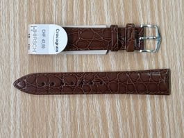 Uhrenband Leder 19mm, neu, Hirsch Crocograin, Schließe 16mm