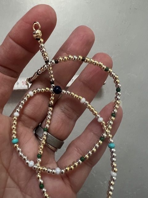 Catenine: Schöne Kette mit eine Lapislazuli und ein paar Türkis – Usato da Neerach venduto da romiping 6