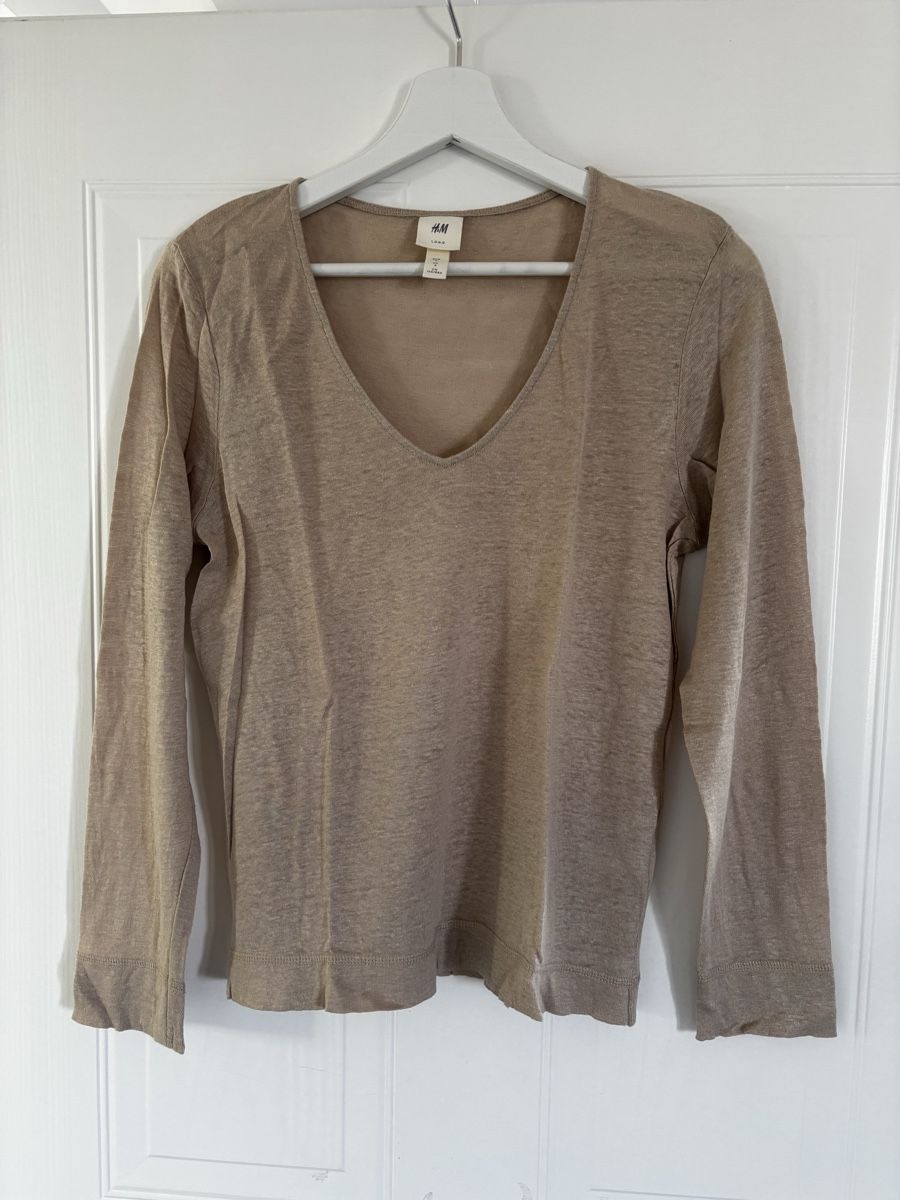 H&M Top: Langarmshirt aus Leinen, Grösse M – Nuovo (secondo la descrizione) da Hildisrieden venduto da nor_8gvz