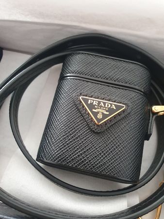 Authentic Prada Airpods Pro Case Black Leather