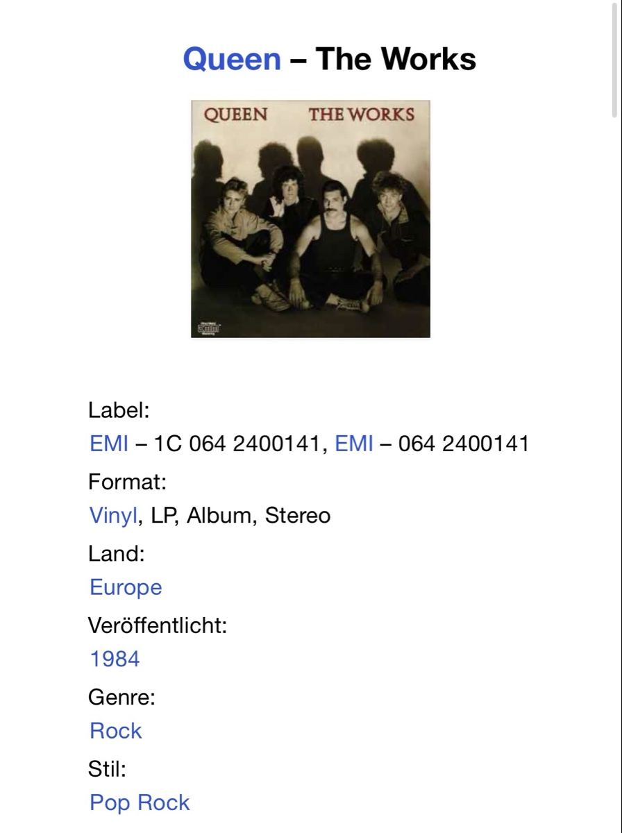 Dischi in vinile: Queen. 1984. The Works – Usato da Faulensee venduto da Mizuno06 6