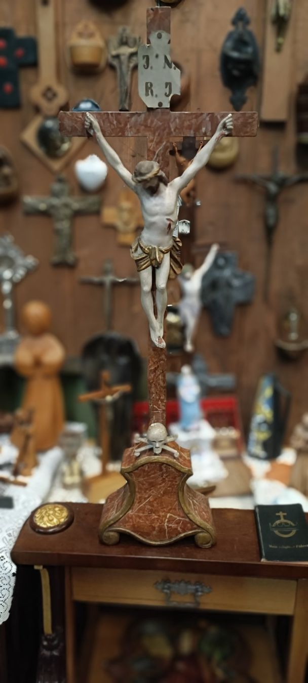 Statuette: Jesus Kreuz JNRJ ca.1840 – Usato da Reiden venduto da Zofi-Brocki