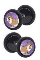 Pummeleinhorn Fake Plugs - Bisu lila Ohrringe