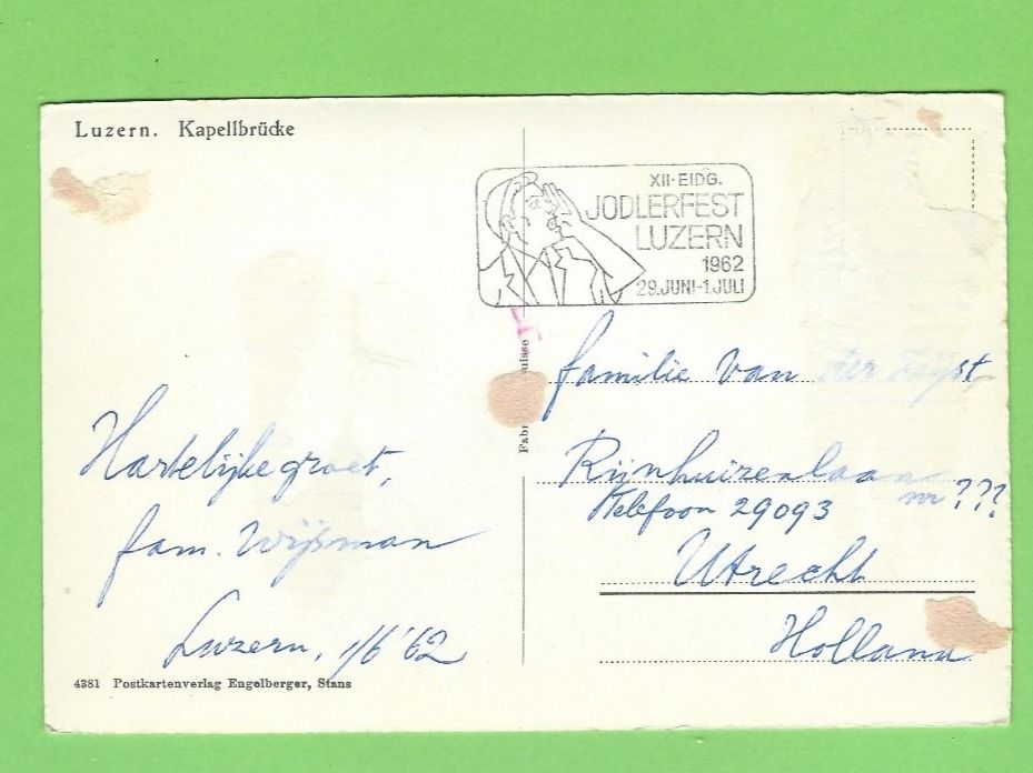 Cartoline postali: Luzern Kappelbrücke – Usato da Zürich venduto da t24_de 1
