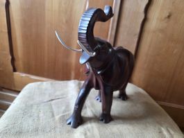 Elefant echt Edel Holz - 31 cm - Figur Skulptur