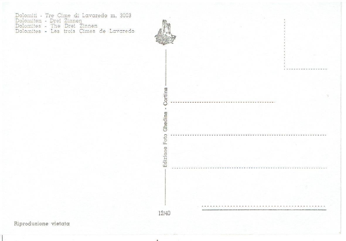 Cartoline postali: Dolomiten  - Drei Zinnen – Usato da Flims - Dorf venduto da Stagediver 1