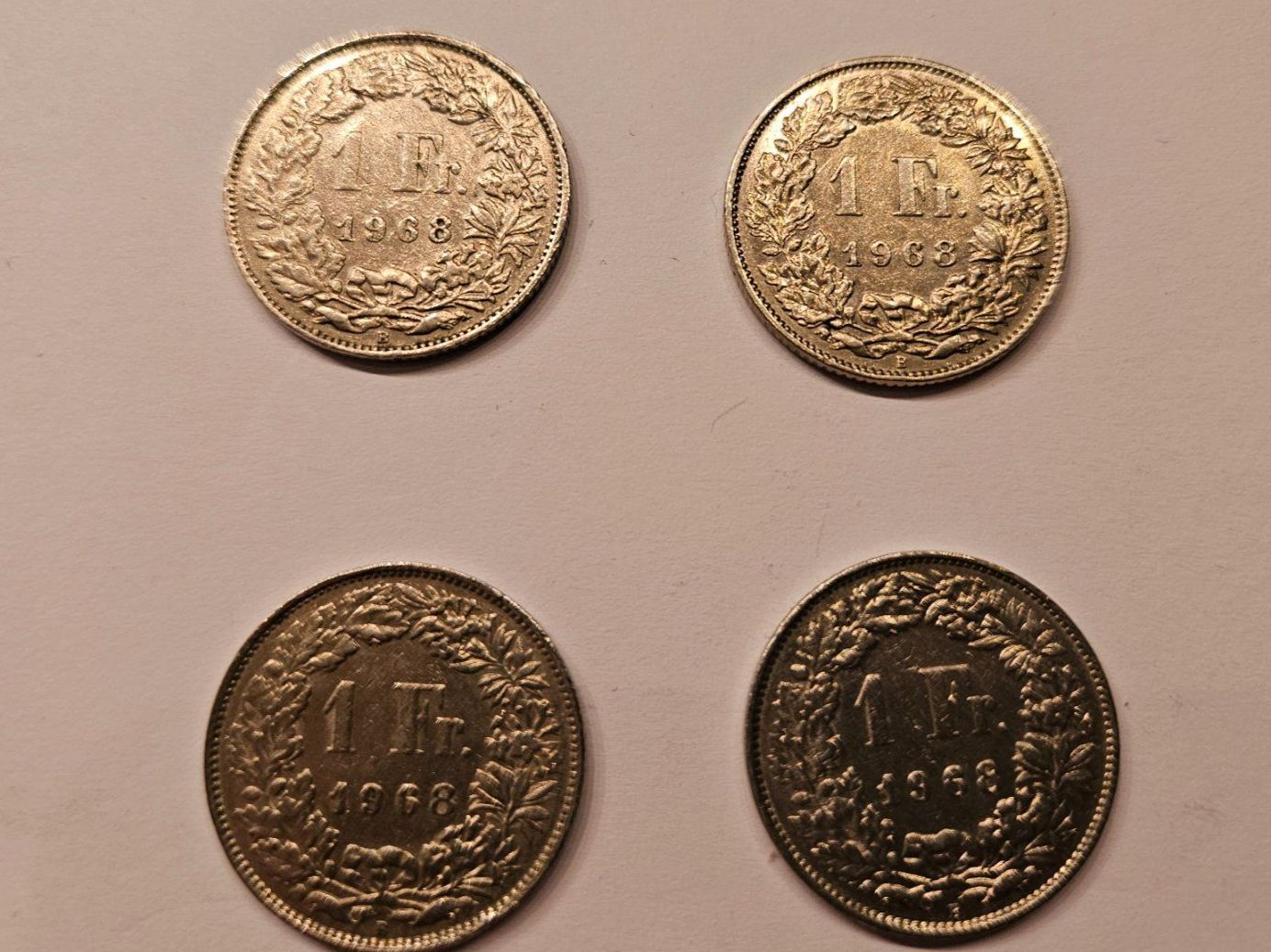 Tutti le monete: 1 Franken 1968 B, 4 Stk. – Usato da Trachslau venduto da Daniel12766
