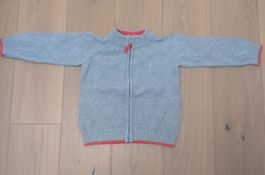 Süsser Strickpullover Gr. 86, grau, orange Details, Manor