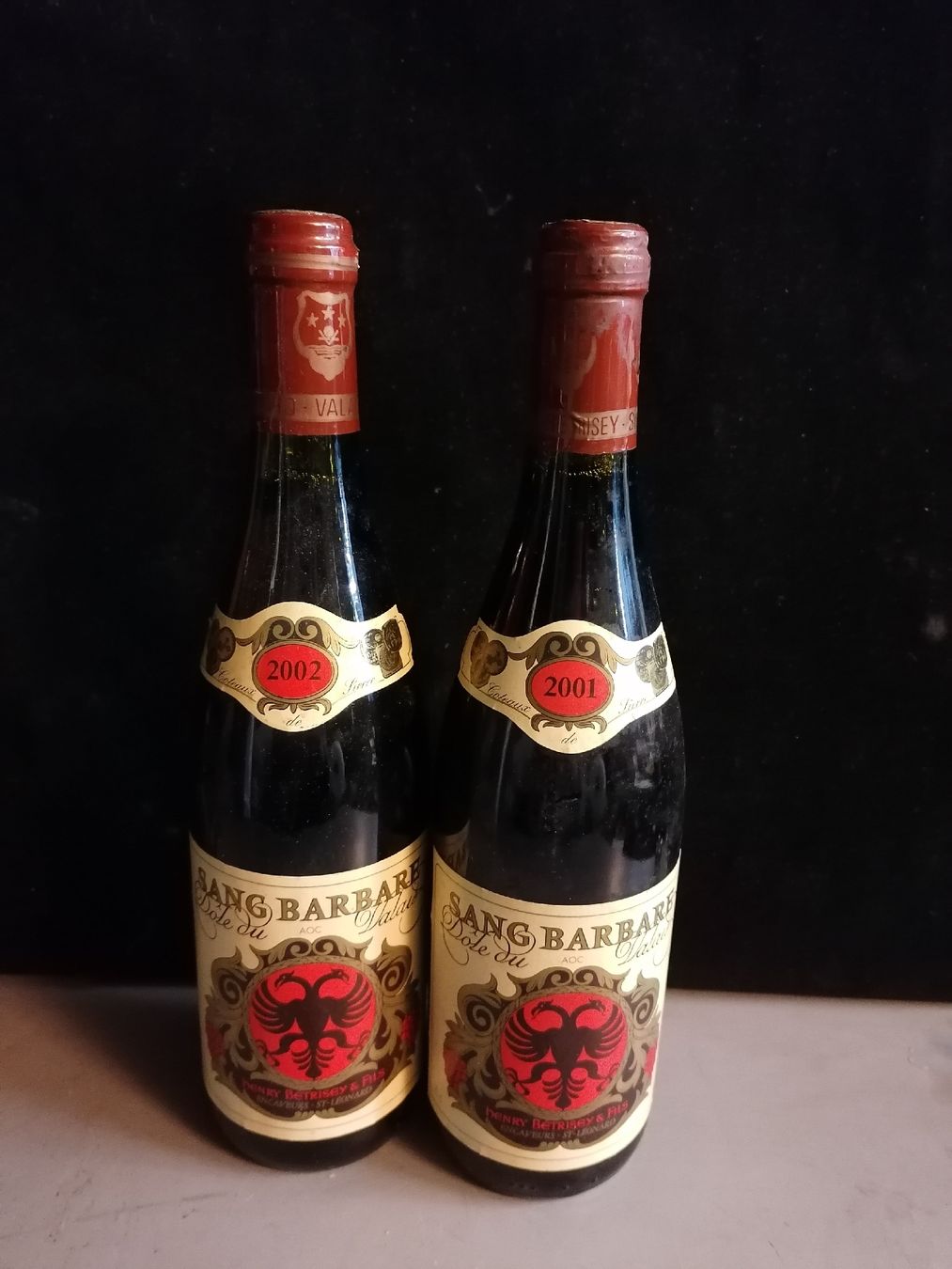 Vins: 2 x Sang Barbare Dôle du Valais 2001/2002 AOC – Neuf (Voir description) à Genève par Leboucheoreilles