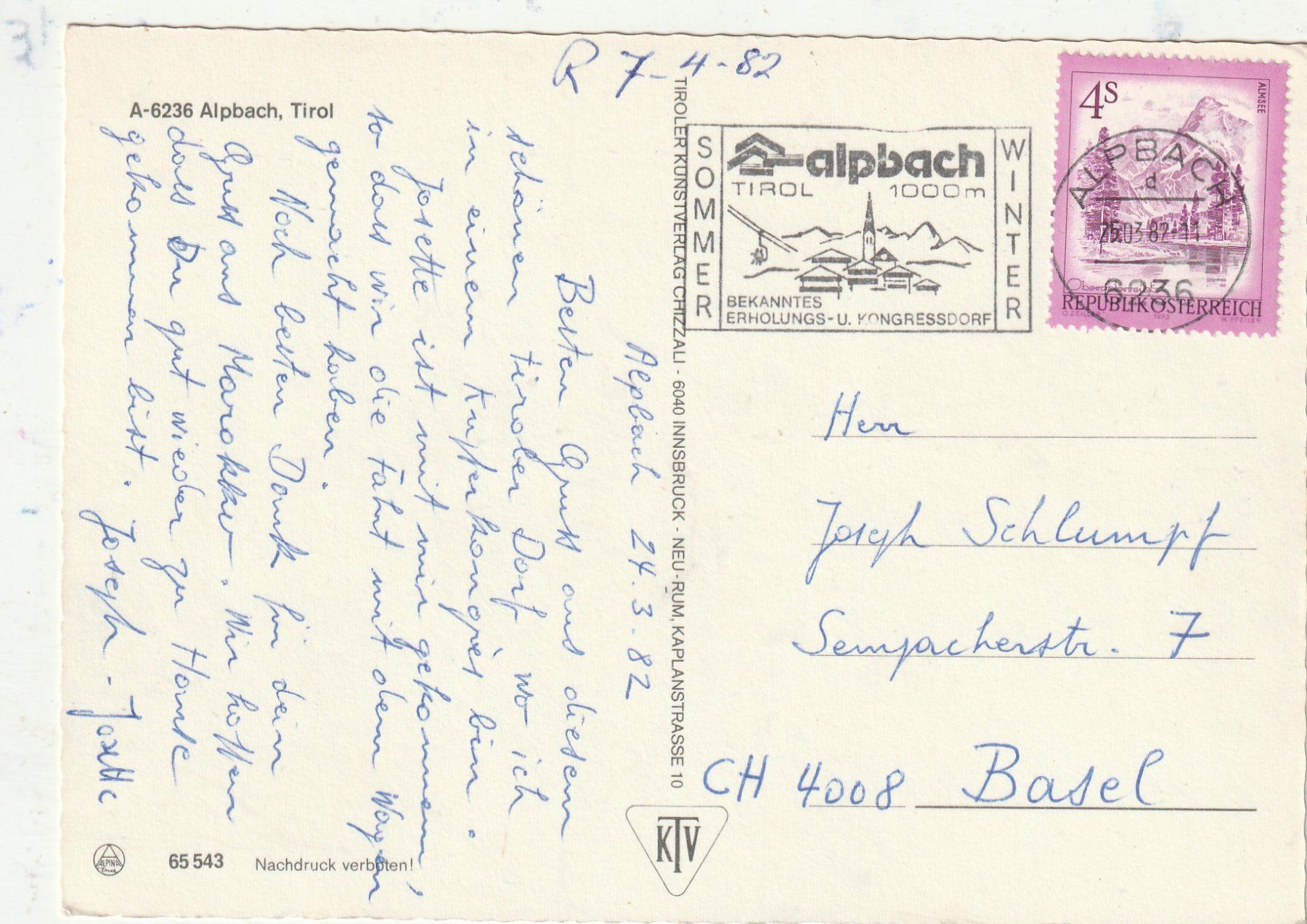 Cartoline postali: Alpbach Tirol – Usato da Lumbrein venduto da made02 1