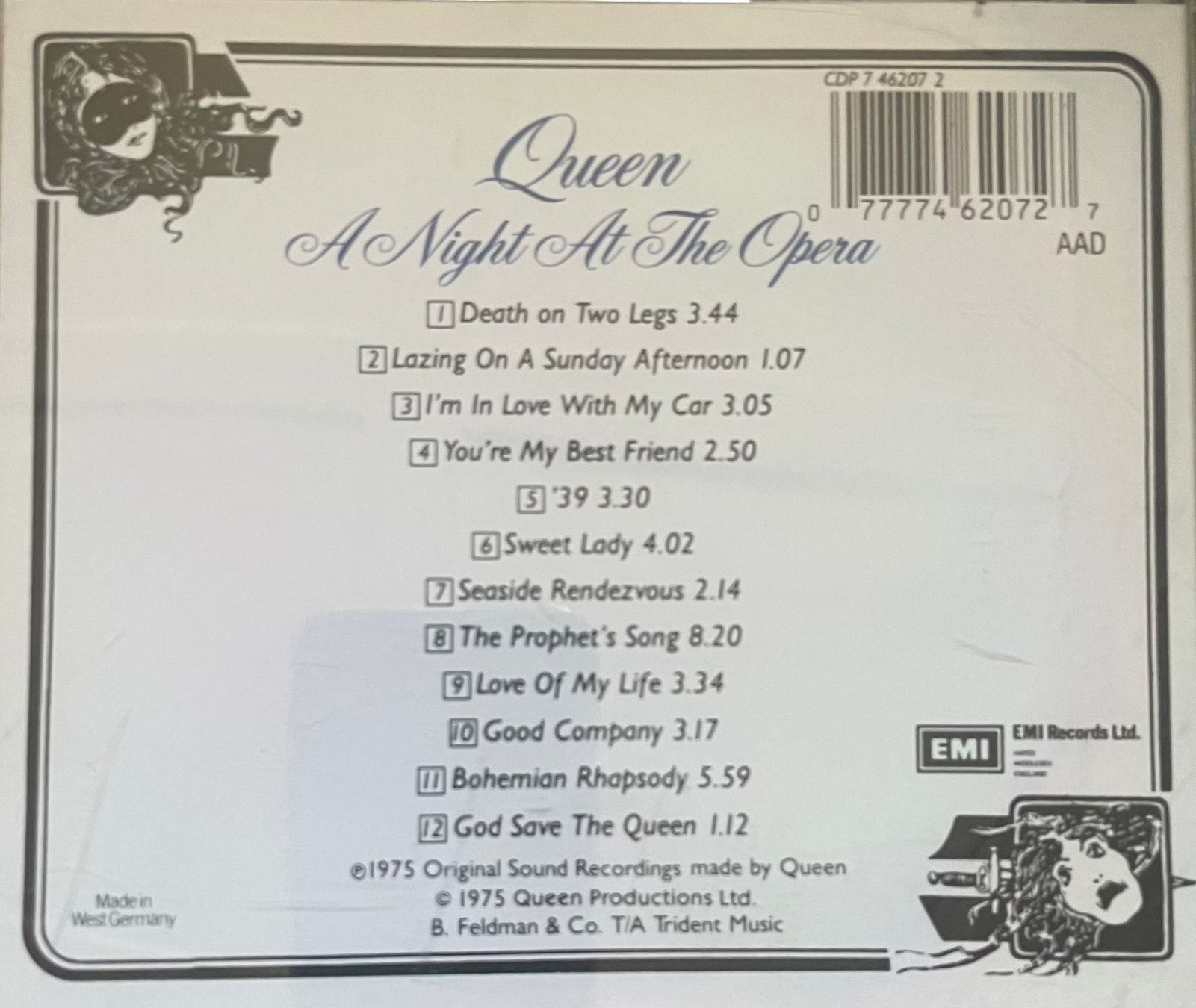 CD: Queen - A Night at the Opera (CD) – Usato da Brunnen venduto da Barfly5 1