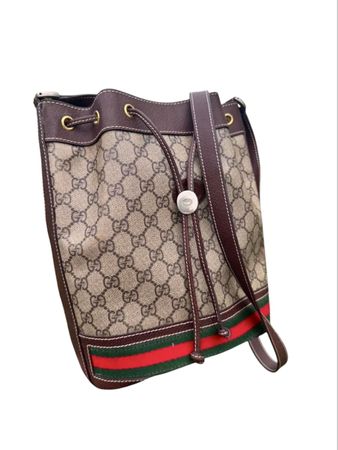 Gucci Beuteltasche Guccissima Beige Canvas und Leder