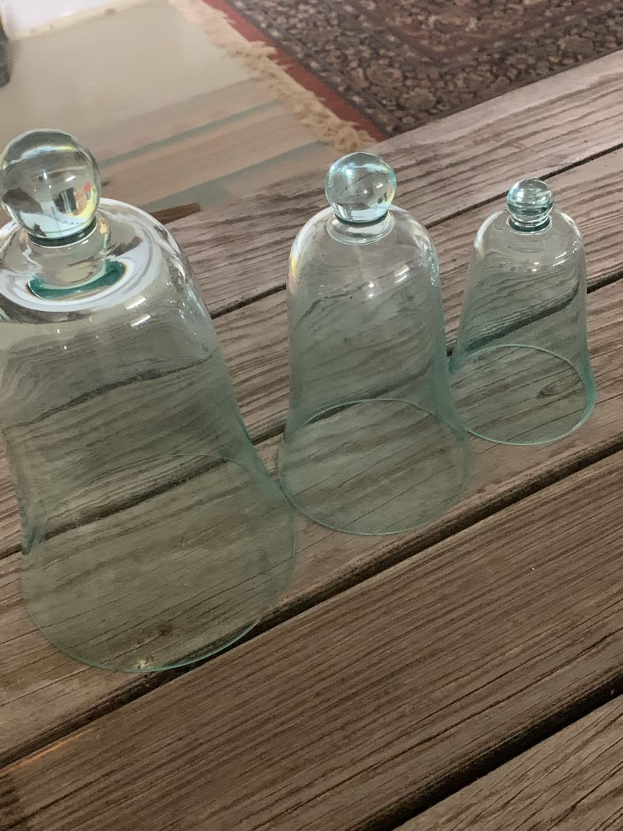Bicchieri: 3 Ansaatgläser grünlich  – Nuovo e nell'imballaggio originale da Brugg AG venduto da Simone92