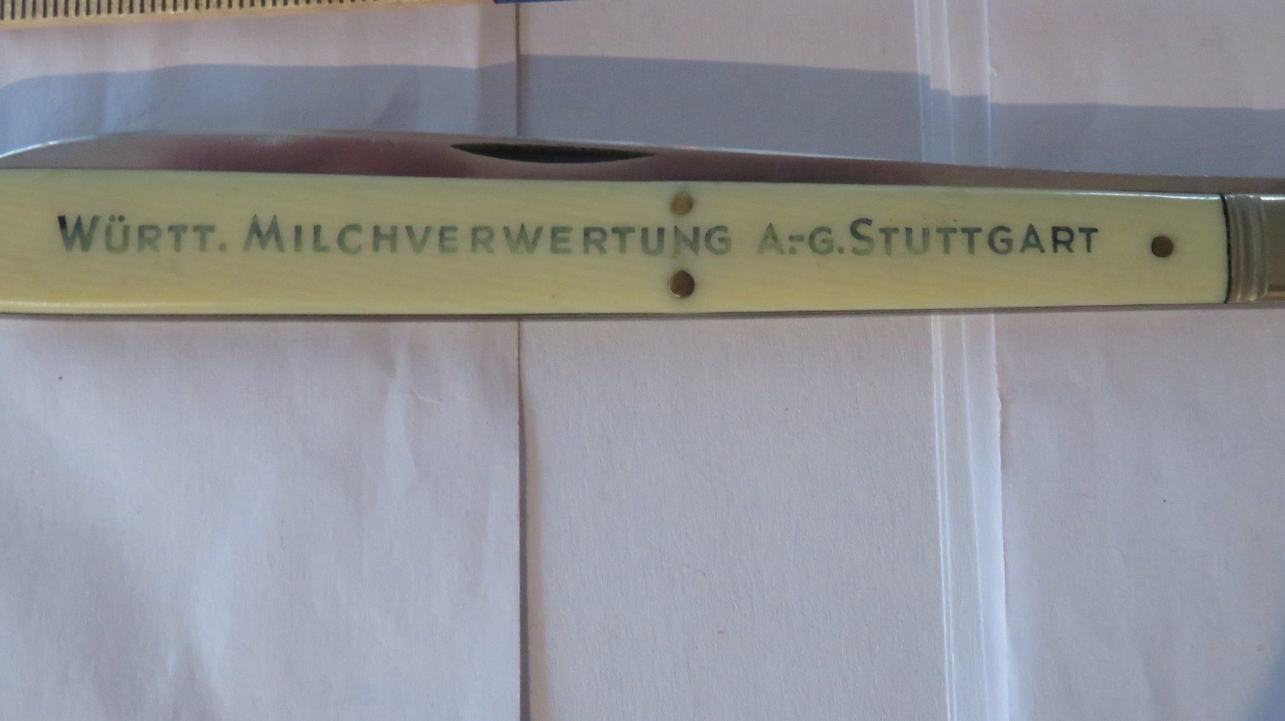 Coltelli tascabile: Messer antik TOP "Würrt. Milchverwertung A.G, Stuttgart – Usato da Wetzikon ZH venduto da morda1954 1