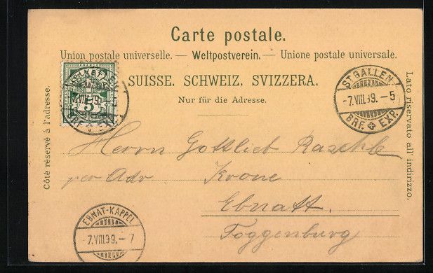 Cartes postales: Litho St. Gallen, Das Kloster bei Mondsc – D'occasion à Berlin par bartko-reher 1
