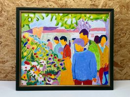 Auf dem Blumenmarkt von E. Brunner 1994      (ID M162)