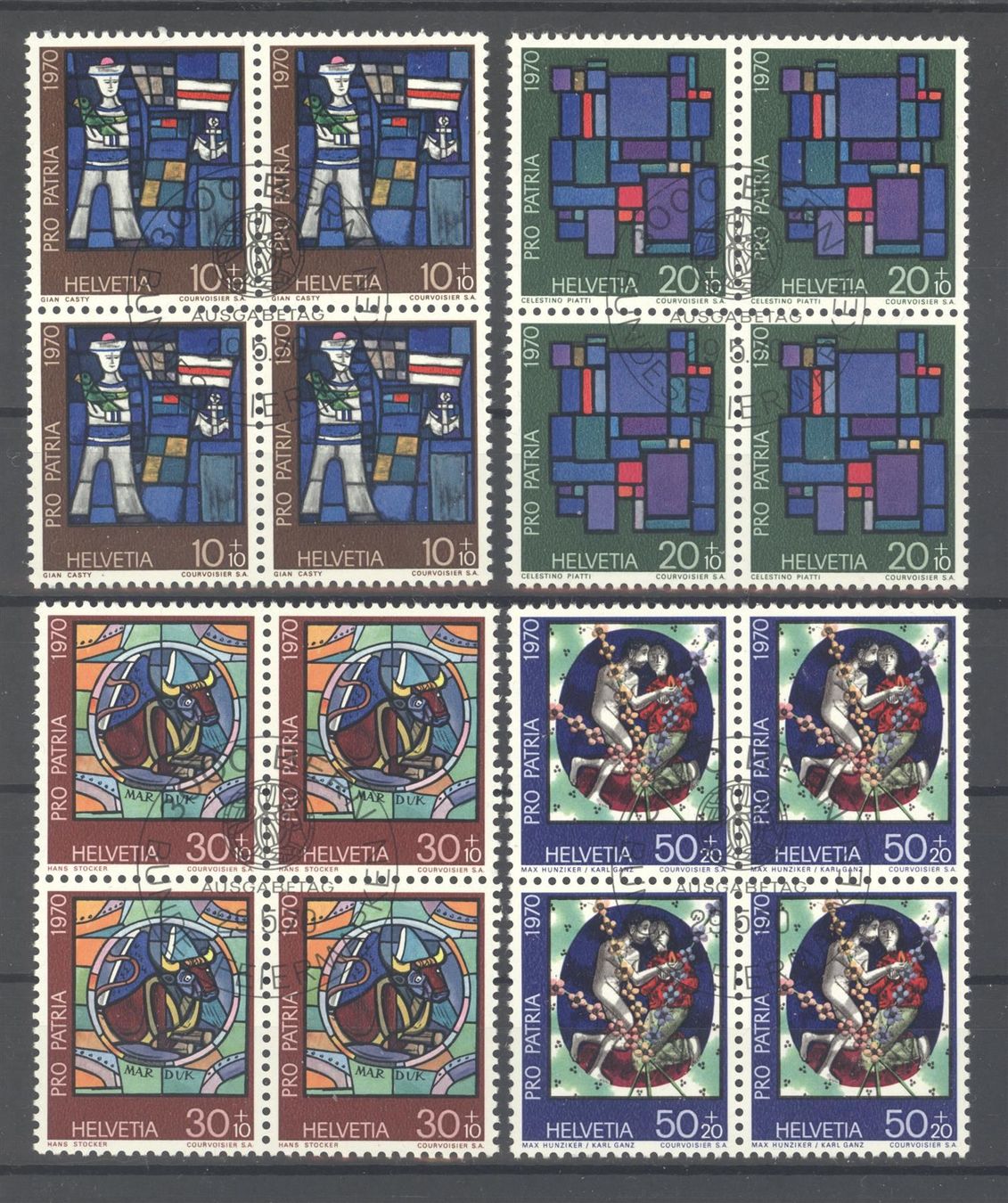 Tutti i francobolli: Pro Patria, 1970, Viererblock, ET – Usato da Willisau venduto da Vollstempel