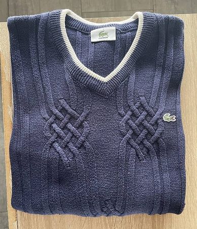 Pull Lacoste Vintage bleu foncé 