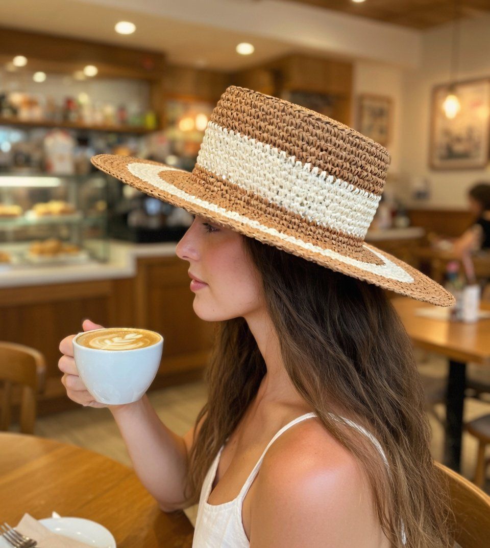Hüte, Mützen & Caps: Boater Hat "Modell Ladina" – Neu und originalverpackt aus Surava von Kopfsache