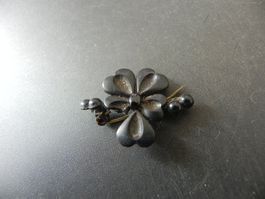 Alte Schmuck Brosche - Blumen Motiv