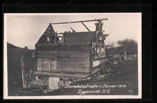 Ansichtskarten: Eggersriet, Sturmkatastrophe Januar 1919 – Gebraucht aus Berlin von bartko-reher
