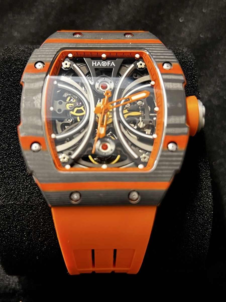 Orologi: Montre HAOFA Orange Fluo - Design Squelette - Neuf – Nuovo e nell'imballaggio originale da Granges-Paccot venduto da Piro44