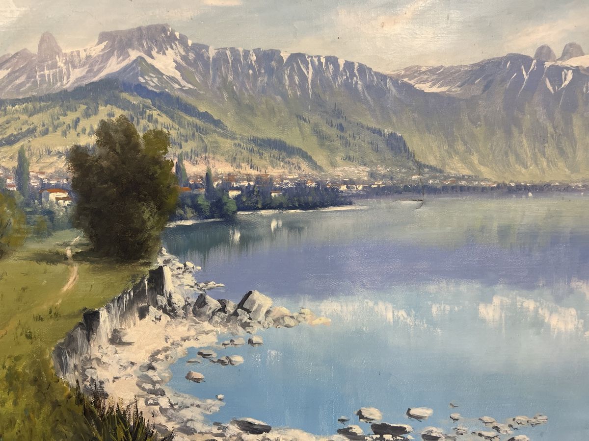Dipinti: Tableau Eugène Devaud de Madelin(1906-1992)huile signée – Usato da Genève venduto da Leboucheoreilles 1