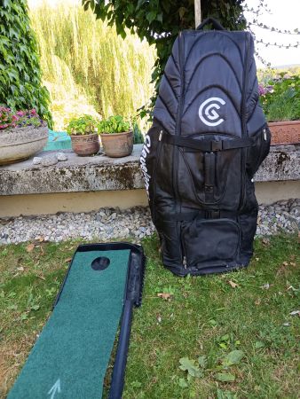 Sac de transport équip golf, tapis d'entraînement au putting