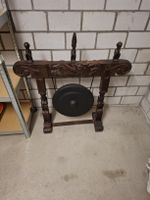 Antiker Handgeschnitzter Afrikanischer Holzgong