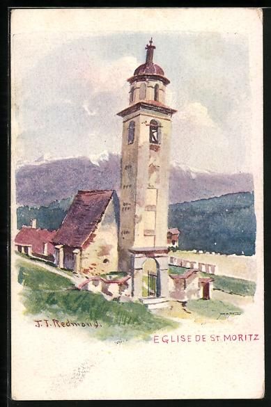 Cartoline postali: St. Moritz, Eglise de St. Moritz – Usato da Berlin venduto da bartko-reher