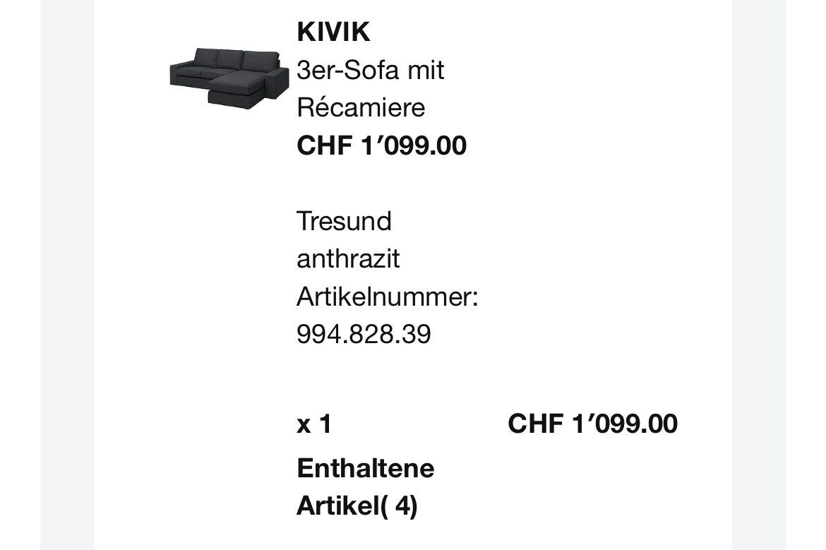 Ikea Sofas: Kivik 3er-Sofa mit Récamiere – Gebraucht aus Wollerau von sam_9nnz 1