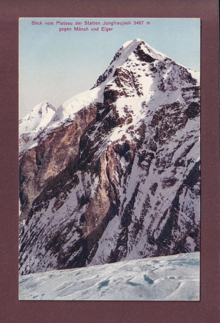 Cartoline postali: MÖNCH vom Station Jungfraujoch - 1920 – Usato da Pully venduto da nicecards