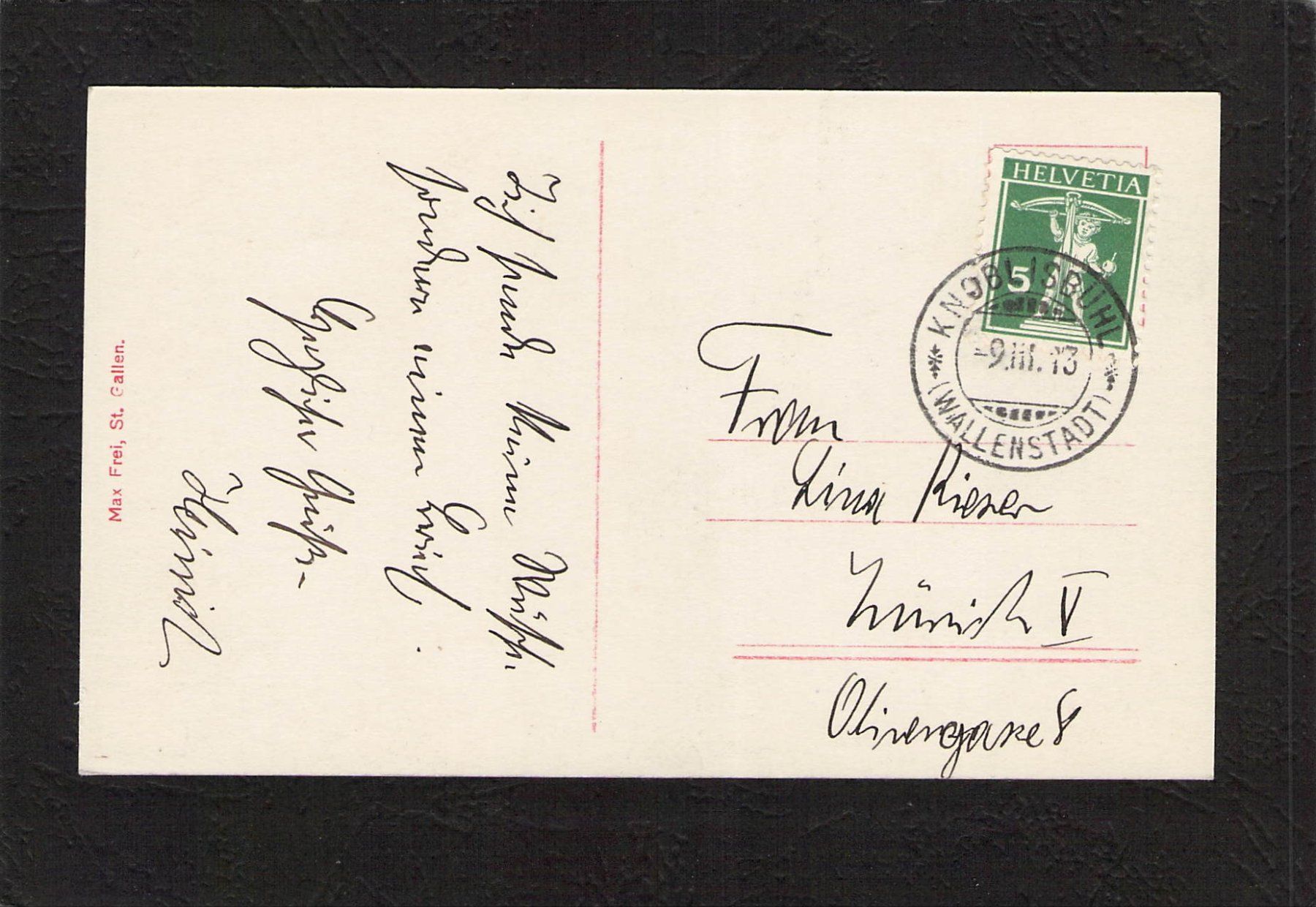Cartoline postali: Walensee  , Knoblisbühl SG , gel. 1913 – Usato da Reichenburg venduto da Pipo-67 1