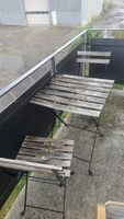 Balkonset Klapptisch 2 Klappstühle Holz Metall