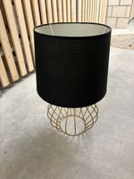 Lampe schwarz goldfarben Drahtgestell Metall neuwertig